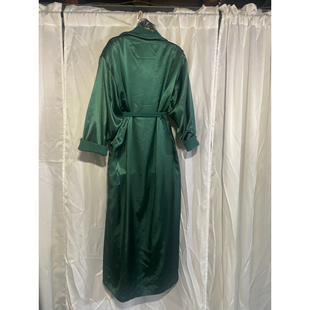 Victoria's Secret Women's Vintage Gold Label 90’s Green Satin Bath Robe Size X/S - Picture 4 of 8